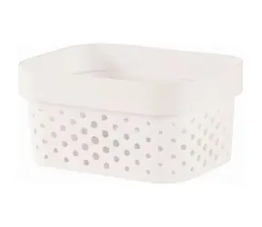 Curver Infinity Pudełko do przechowywania w kropki 1,4L, białe