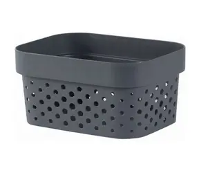 Curver Infinity Pudełko do przechowywania w kropki 1,4L ciemnoszare