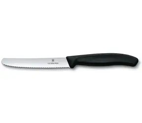 Nóż VICTORINOX Swiss Classic z falistym ostrzem w kolorze czarnym / długość ostrza 11 cm