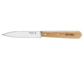 Nóż kuchenny Opinel 113 ząbkowany 10 cm z drewnianą rączką