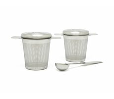Bredemeijer Zestaw filtrów do herbaty z miarką srebrną / 2x filtr / 1x miarka / stal nierdzewna