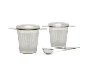 Bredemeijer Zestaw filtrów do herbaty z miarką srebrną / 2x filtr / 1x miarka / stal nierdzewna