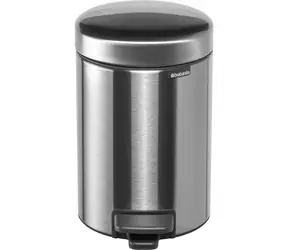 Brabantia Newicon Kosz na śmieci pedałowy 3 L srebrny matowy / średnica 16,8 cm / wysokość 26,4 cm
