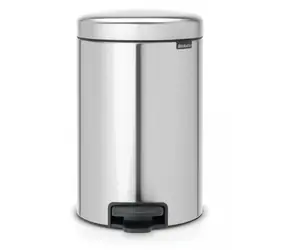 Brabantia Newicon Kosz na śmieci pedałowy 12 L odporny na nadruk srebrny matowy / średnica 25,1 cm / wysokość 41,1 cm