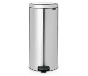 Brabantia Newicon Kosz na śmieci z pedałem 30 L odporny na odciski palców matowy srebrny / średnica 29,3 cm / wysokość 67,9 cm