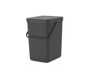 Brabantia Sort & Go Kosz na śmieci 25 L szary / z uchwytem / 26,5 x 40 x 34 cm