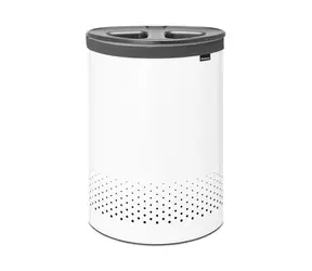 Brabantia Kosz na bieliznę 55 L szary/biały / 63 x 29 x 45 cm