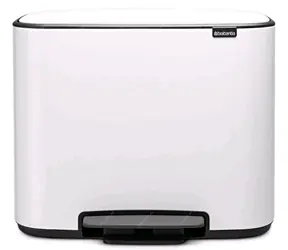 Kosz na śmieci Brabantia Bo z pedałem na odpady sortowane 11 + 23 L biały / 54 x 44 x 36,3 cm