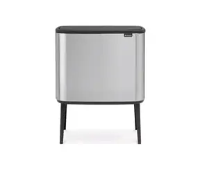 Brabantia Bo Touch Kosz na odpady sortowane 11 + 23 L srebrny matowy / 54 x 68 x 31,2 cm
