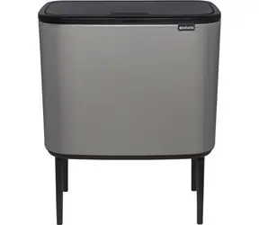 Brabantia Bo Touch Kosz na odpady sortowane 3 x 11 L szary / 54 x 68 x 31,2 cm