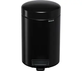 Brabantia Newicon Kosz na śmieci pedałowy 3 l czarny mat / średnica 16,8 cm / wysokość 26,4 cm