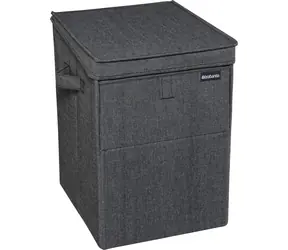 Brabantia Kosz na bieliznę 35 L, sztaplowany, czarny / 44,5 x 37 x 32 cm 