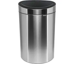 Kosz na śmieci Brabantia Touch Nowy Kosz na odpady sortowane 23 + 10 L srebrny / stal matowa / 72,5 x 43,5 x 30,5 cm