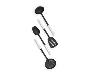 Brabantia Zestaw kuchenny 4 łyżek z powłoką nieprzywierającą 260285 biały czarny / plastik / 4 szt.