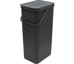 Brabantia Sort & Go Kosz na śmieci 40 L ciemnoszary / z uchwytem / plastik / 26,7 x 62 x 34,1 cm
