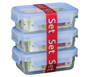 Emsa Food Clip&Close Zestaw puszek na żywność 3x 0,55 l niebieski 