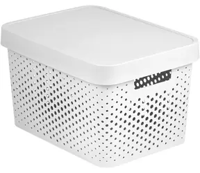 Curver Infinity Pojemnik do przechowywania z pokrywką - Perforowany 17 l biały / 36 x 27 x 22 cm