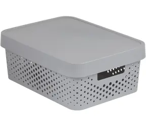 Curver Infinity Pudełko do przechowywania z pokrywką 11 l, szare / 36 x 27 x 14 cm 