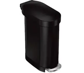 Simplehuman Slim Wąski kosz na śmieci pedałowy 45 l, czarny