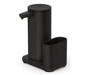 Simplehuman Bezdotykowy dozownik mydła + uchwyt na gąbkę czarny / 414 ml / akumulator / IP67
