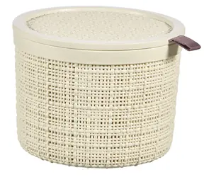 Okrągłe pudełko Curver Jute 2 l beżowe / 17 x 17 x 13 cm
