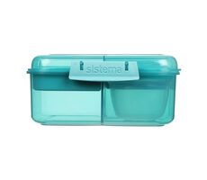 Sistema Ocean Bound Bento Cube pudełko trzykomorowe z pojemnikiem na jogurt i 2 tackami 1,25 l mięta