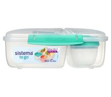 Sistema TO GO Pudełko trzykomorowe z pojemnikiem na jogurt 2 l miętowe