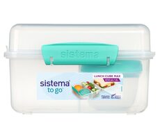 Sistema TO GO Pudełko trzykomorowe z pojemnikiem na jogurt z podwójną pokrywką 2l miętowe