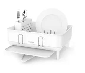 Simplehuman Compact Suszarka do naczyń w kolorze białym / biała stalowa rama / tworzywo FPP