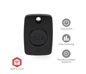 Nedis Smart Emergency Button Czarny / Zigbee 3.0 / Typ baterii: CR2450 