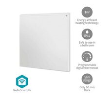 Nedis HTIP350WTW biały / Panel grzewczy na podczerwień / 350 W / SmartLife / IP44 / Regulowany termostat / Pilot zdalnego sterowania