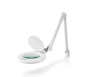 Nedis MAGL3WT / Lampa stołowa powiększająca biała / Soczewka: 3 dioptrie / 6500 K / 10 W / 660 lm 