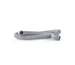 Wąż spustowy Nedis szary / 22 mm / 19 mm / 0,5 bara / 60 °C / 1,50 m / Zastosowanie: zmywarka i pralka 