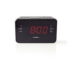 Budzik cyfrowy Nedis z radiem / wyświetlaczem LED / 1x wejście audio 3,5 mm / projekcja czasu / AM i FM 