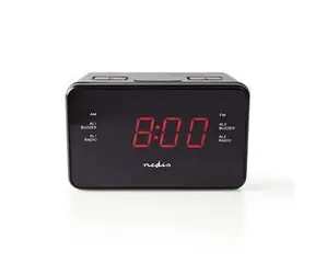 Budzik cyfrowy Nedis z radiem / wyświetlaczem LED / 1x wejście audio 3,5 mm / projekcja czasu / AM i FM 