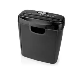 Niszczarka Nedis czarna / Cięcie taśmowe / 6 stron A4 / 10 l / 190 W 