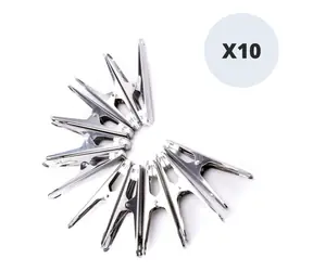 Klamerki MSV 10 szt. / stal nierdzewna / 9 cm
