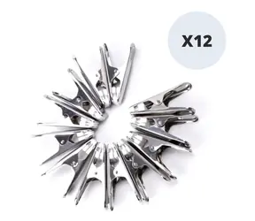 Klamerki MSV 12 szt. / stal nierdzewna / 6,2 cm