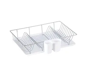 Suszarka do naczyń MSV SAKURA biała / stal chromowana / 48 x 30 x 10 cm