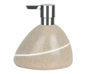 Dozownik do mydła Spirella ETNA beżowy / żywica poliestrowa / wygląd kamionki / 400 ml