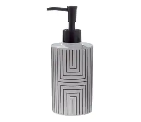 Dozownik do mydła Spirella GRAPHIC biało-czarny / żywica poliestrowa / 380 ml