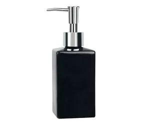 Dozownik do mydła Spirella QUADRO czarny / ceramiczny / 300 ml