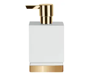 Dozownik do mydła Spirella ROMA biała porcelana / podstawa złota / 300 ml