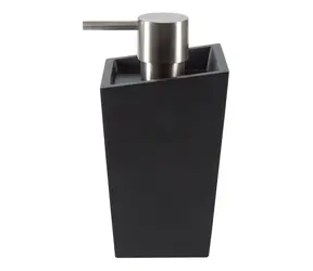 Dozownik do mydła Spirella YOSHI matowy czarny / żywica poliestrowa / stal nierdzewna / 350 ml