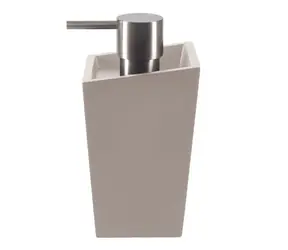 Dozownik do mydła Spirella YOSHI matowy szaro-brązowy / żywica poliestrowa / stal nierdzewna / 350 ml