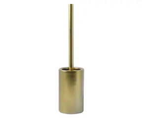 Szczotka toaletowa Spirella TUBE-Matt z matowym złotym/ceramicznym pojemnikiem