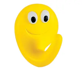 Haczyk dziecięcy Spirella Smile żółty / żywica poliestrowa / samoprzylepny / 40 x 50 mm