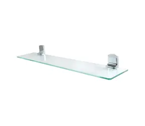 Półka ścienna Spirella TAKU szklana 60 cm błyszcząca chromowana stal