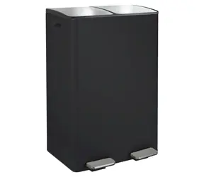 Spirella ALIYA kosz pedałowy na odpady segregowane 2 x 30 l matowy czarny / stal