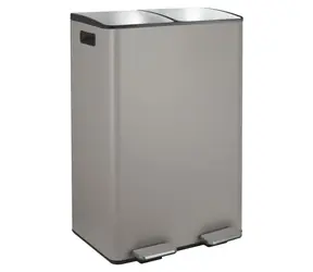 Spirella ALIYA pedałowy kosz na śmieci na odpady posegregowane 2 x 30 L matowy Taupe / stal